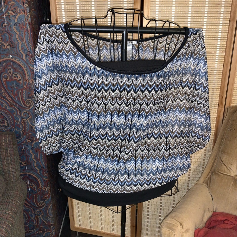 Blouse with attached undershirt - 3X